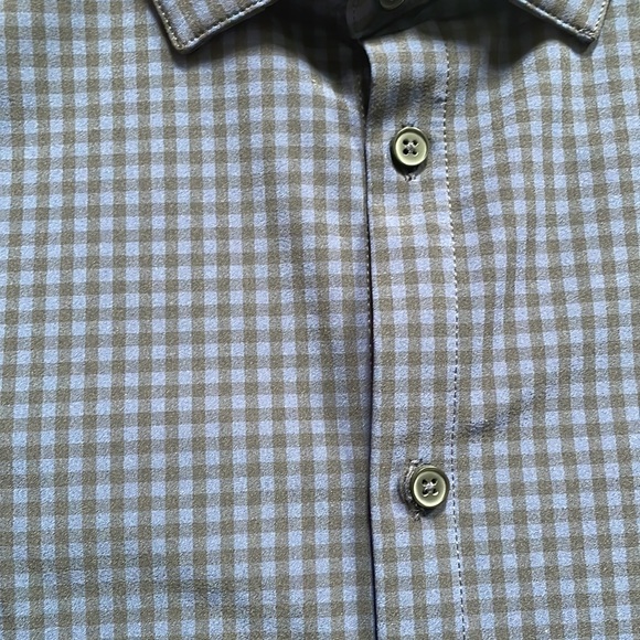 Mizzen+Main Blue and Black Checkered Long Sleeve Button Down, XL - Picture 5 of 6
